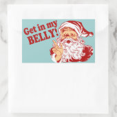 Get In My Beve Christmas おもしろい(私の腹のクリスマス) 長方形シール (バッグ)