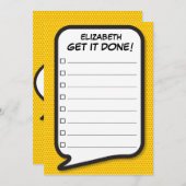 GET IT DONEリスト音声バブルおもしろいレトロカード 招待状 (正面/裏面)