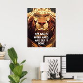 Get it Done Lion やる気を起こさせる引用文 ポスター (ホームオフィス)