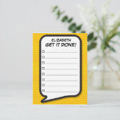 GET IT DONE! List Speech Bubble Fun Retro ポストカード (スタンド正面)