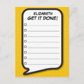 GET IT DONE! List Speech Bubble  Fun Retro ポストカード (正面)