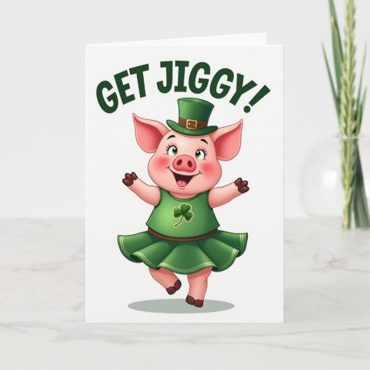Get Jiggy Pig St Patricks Card カード (正面)