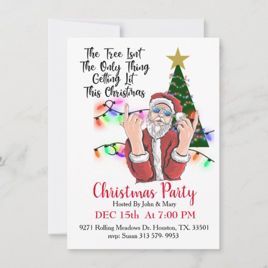 Get Lit Santa Christmas招待状 招待状 (正面)