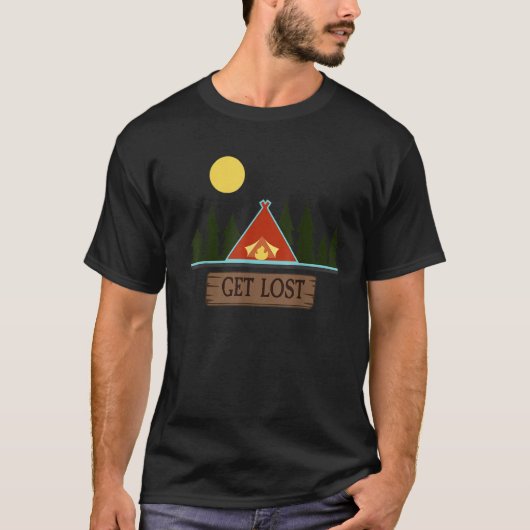 Get lost Camping Tシャツ (正面)
