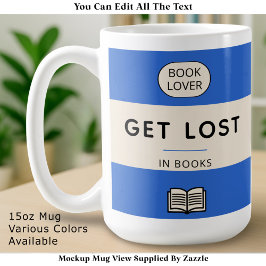 Get Lost in Books Vintage Paperback Cover Blue コーヒーマグカップ