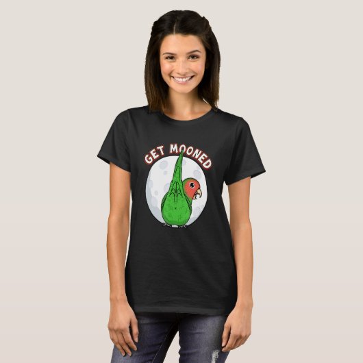 Get Mooned I Parrot Underfluffies Rosy-faced Green Tシャツ (正面フル)
