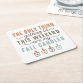 Get My秋Candle スクエアペーパーコースター (アングル)