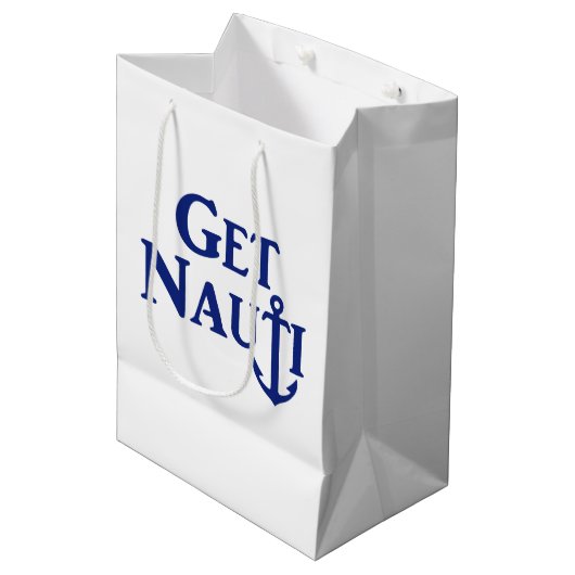 "GET NAUTI" - 海洋風 ミディアム ギフトバッグ (正面アングル)