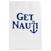 "GET NAUTI" - 海洋風 ミディアム ギフトバッグ (正面)
