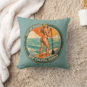 Get On Board SUP Pinup Paddleboard Retro Surf Shop クッション (ブランケット)