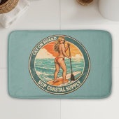 Get On Board SUP Pinup Paddleboard Retro Surf Shop バスマット