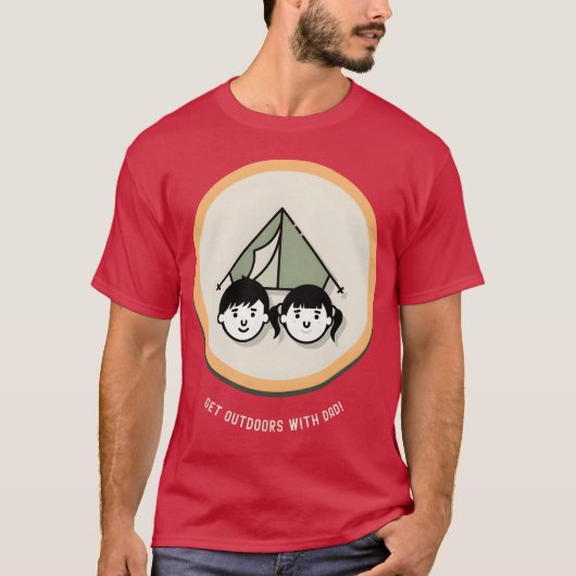 Get Outrs With Dad Camping Dad Apparel boy Tシャツ (正面)