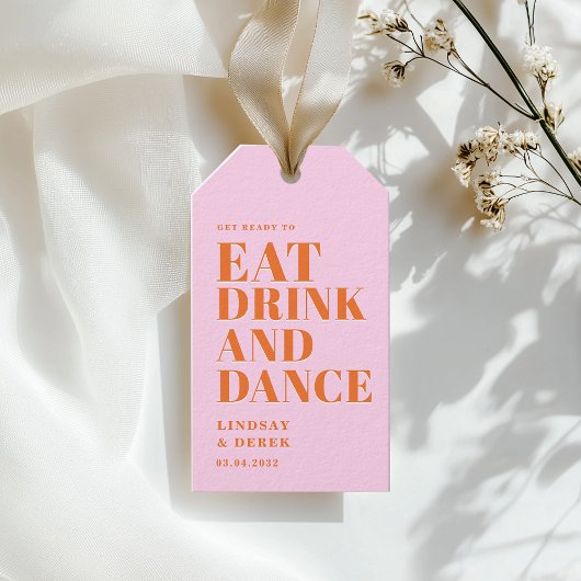GET READY TO EAT DRINK AND DANCE! Wedding  ギフトタグ