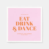 GET READY TO EAT DRINK AND DANCE! Wedding  スタンダードカクテルナプキン (正面)