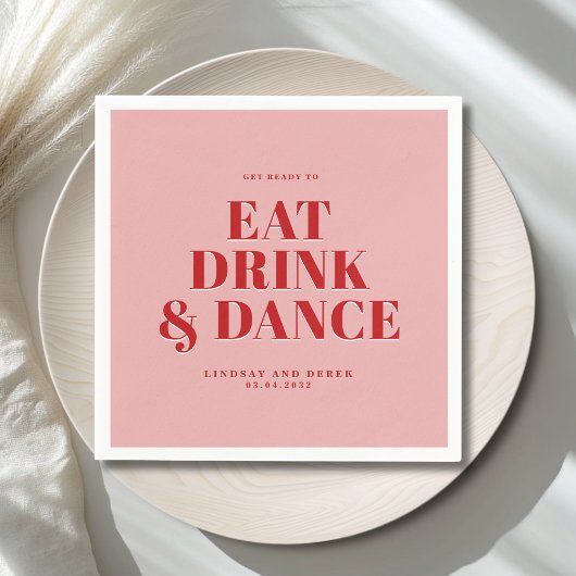 GET READY TO EAT DRINK AND DANCE! Wedding  スタンダードカクテルナプキン