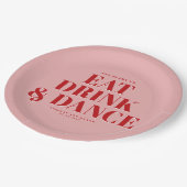 GET READY TO EAT DRINK AND DANCE! Wedding  ペーパープレート (アングル)