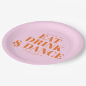 GET READY TO EAT DRINK AND DANCE! Wedding  ペーパープレート (アングル)
