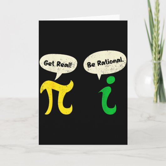 Get Real Be Rational Funny Pi Math Teacher Geek Pi カード (正面)