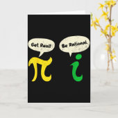 Get Real Be Rational Funny Pi Math Teacher Geek Pi カード (黄色い花)
