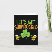 Get Shamrocked Funny St Patricks Day Irish Beer Dr カード (正面)