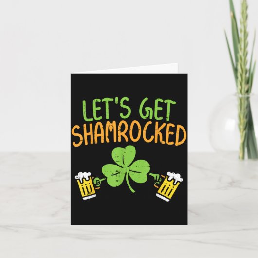Get Shamrocked Funny St Patricks Day Irish Beer Dr カード (正面)