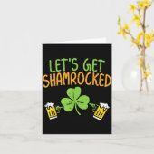 Get Shamrocked Funny St Patricks Day Irish Beer Dr カード (黄色い花)