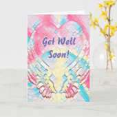 Get Soon Angel Wingsハート カード (黄色い花)