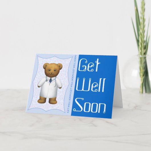 Get Soon Well Soon - Doctor Teddy Bear カード (正面)