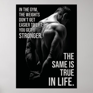 Get Stronger - Gym and Life Motivational ポスター