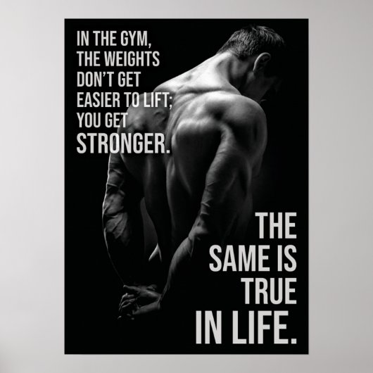 Get Stronger - Gym and Life Motivational ポスター (正面)