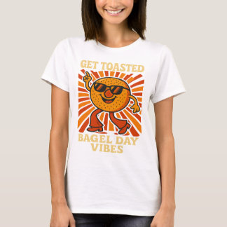 Get Toasted Bagel Day Retro Vibes Tシャツ