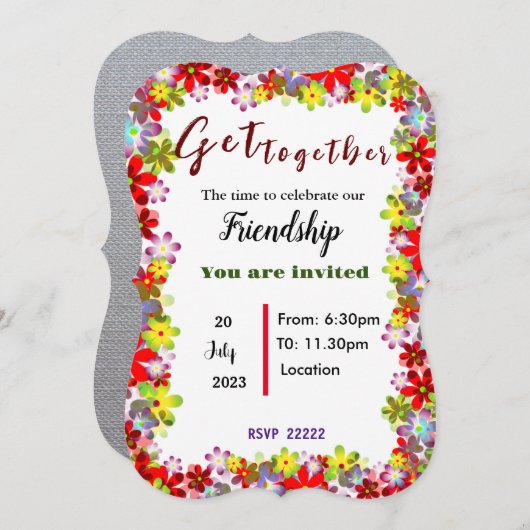 Get Together招待状 招待状 (正面/裏面)