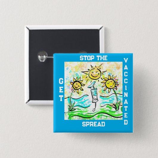 GET VACCINATED    缶バッジ (正面&裏面)