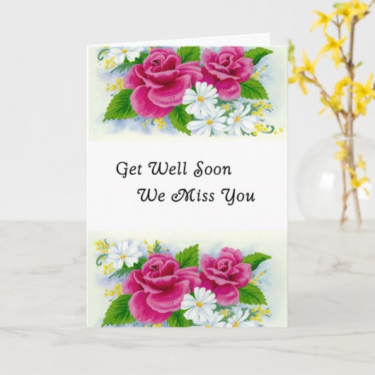 Get Wellバラ カード (黄色い花)