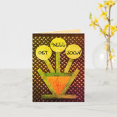 GET WELLフラワーポット&フラワーイエロー カード (黄色い花)