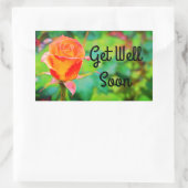 Get Well カリブの Soonバラ#1-2スタンプ 長方形シール (バッグ)