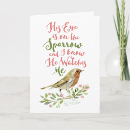 Get Well – 彼の目はスパローパステル上にある カード