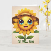 Get Well – 折り畳みグリーティングカード カード (黄色い花)