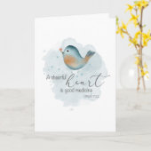 Get Well 考える's of You聖なる書物、 経典水彩鳥 カード (黄色い花)