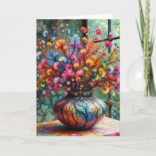 Get Well After Surgery Cheerful with Flowers Card カード (正面)