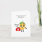 Get Well Card、おもしろい、かわいいレモンの応急処置 案内状 (正面)