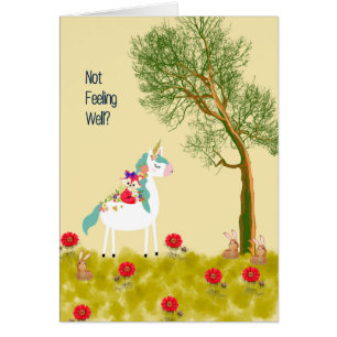 Get Well Card for Child with Unicornキツネとユニコーン