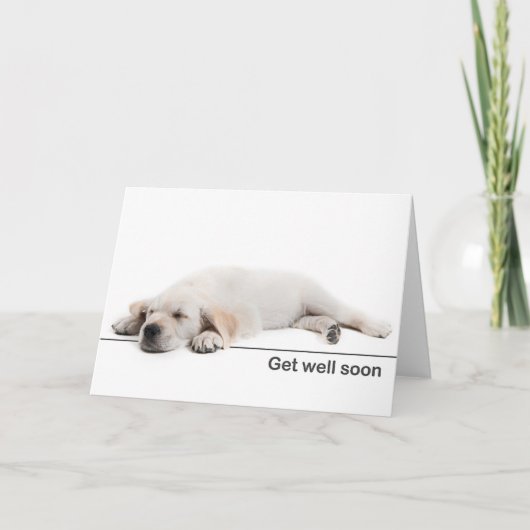 Get well card Golden retriever puppy カード (正面)