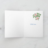 Get Well Card to Personalize, Pink Dogroses, Blue カード (内部)