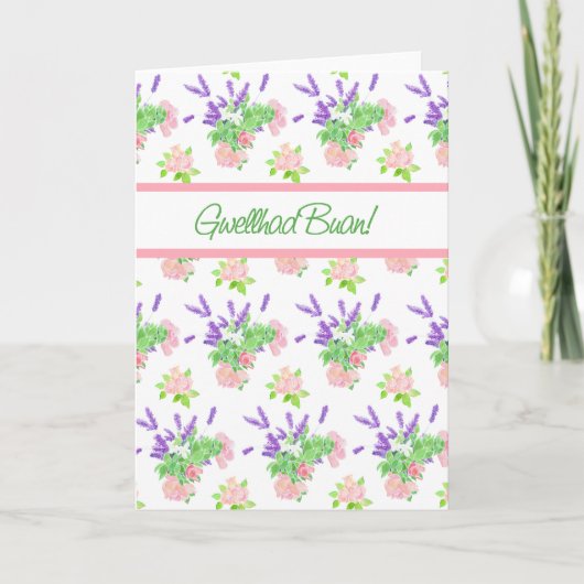 Get Well Card, Welsh Greeting, Scents of Summer カード (正面)
