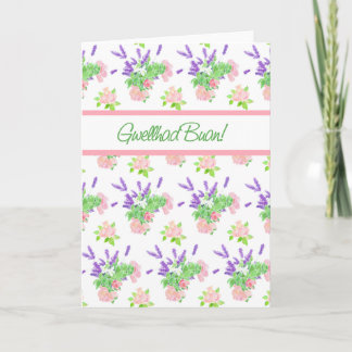 Get Well Card, Welsh Greeting, Scents of Summer カード