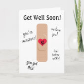 Get Well Card with Cute Bandaid カード (正面)