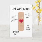 Get Well Card with Cute Bandaid カード (黄色い花)