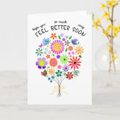 Get Well Cheery お洒落フローラグリーティングカード カード (黄色い花)