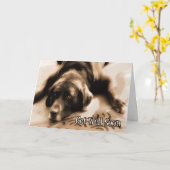 Get Well Chocolateラブラドールレトリエバードッグ カード (黄色い花)